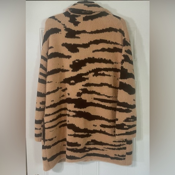 Calligraphie Tiger Stripe Single Button Overcoat Cardigan Size Medium - Picture 6 of 6
